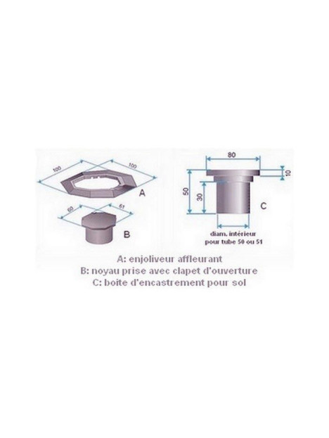 Prise aspiration sol filaire ALDES