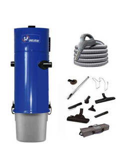 Kit aspiration centralisée Unelvent Saphir 700 2 moteurs + flexible inter 9 m + set nettoyage Confort