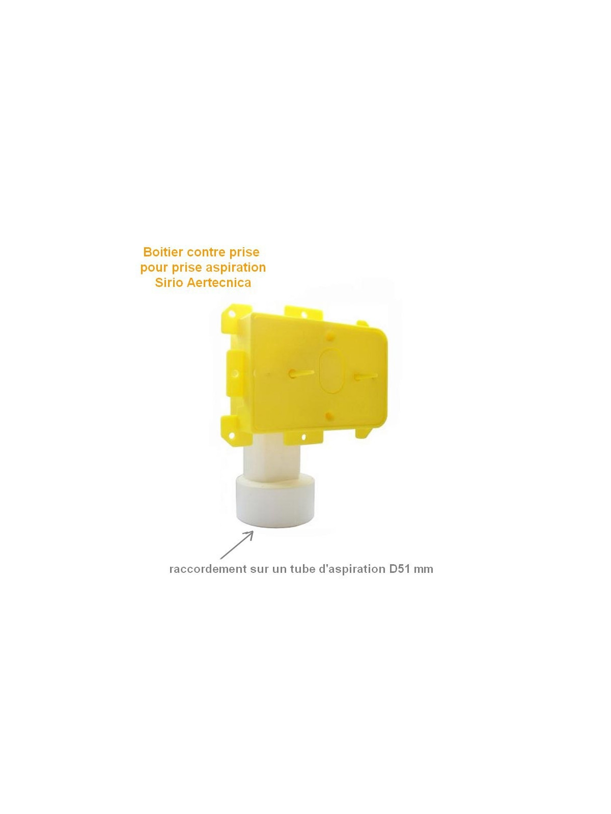 CONTRE PRISE RECTANGULAIRE SIRIO AERTECNICA AVEC RACCORD COUDE 2'' D51