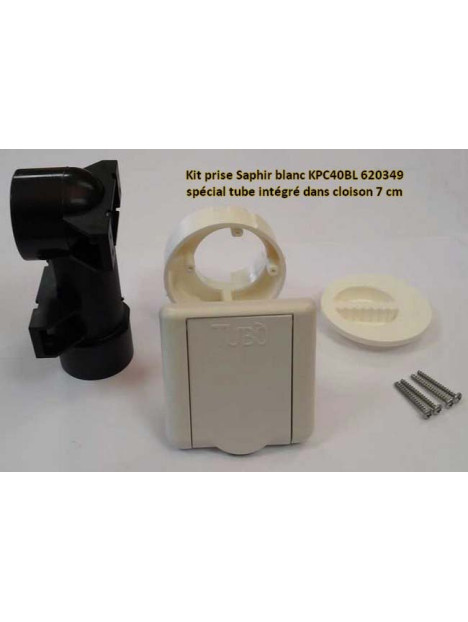 Kit prise carrée blanche D40 620349 Saphir Unelvent