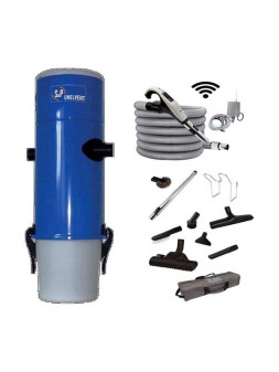 Pack aspirateur centralisé SAPHIR 600 N Unelvent S&P sans fil avec flexible RADIO